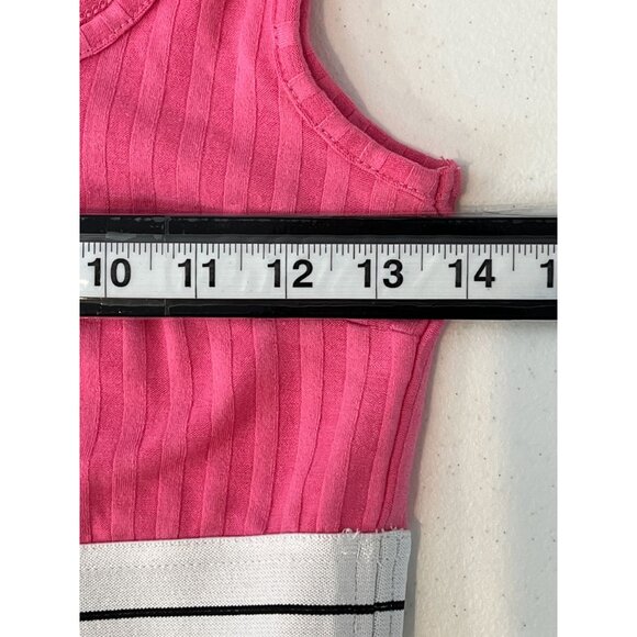 Forever 21 Pink Ribbed Crop Tank Top Women’s Medium Sleeveless Casual Tee - Picture 8 of 12
